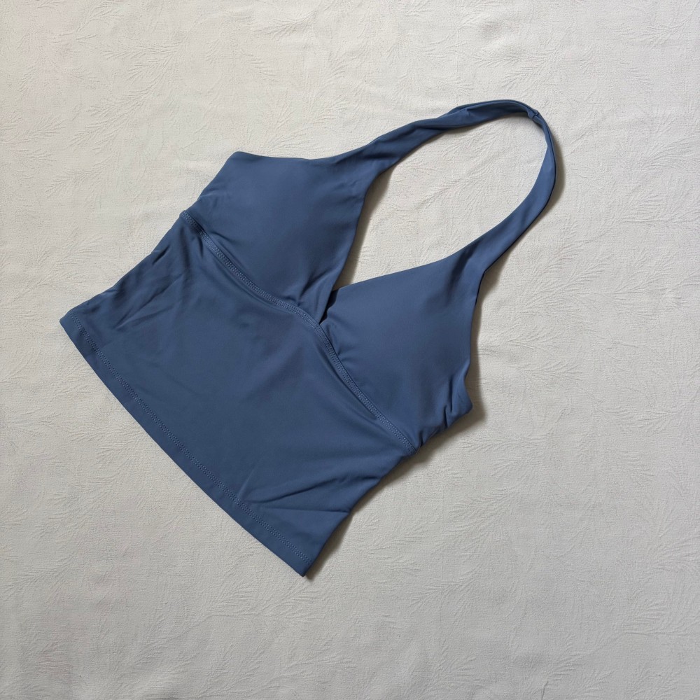Logo V-neck Hanging Neck Vest  - Yoga Fitness Mat ulasan dan harga