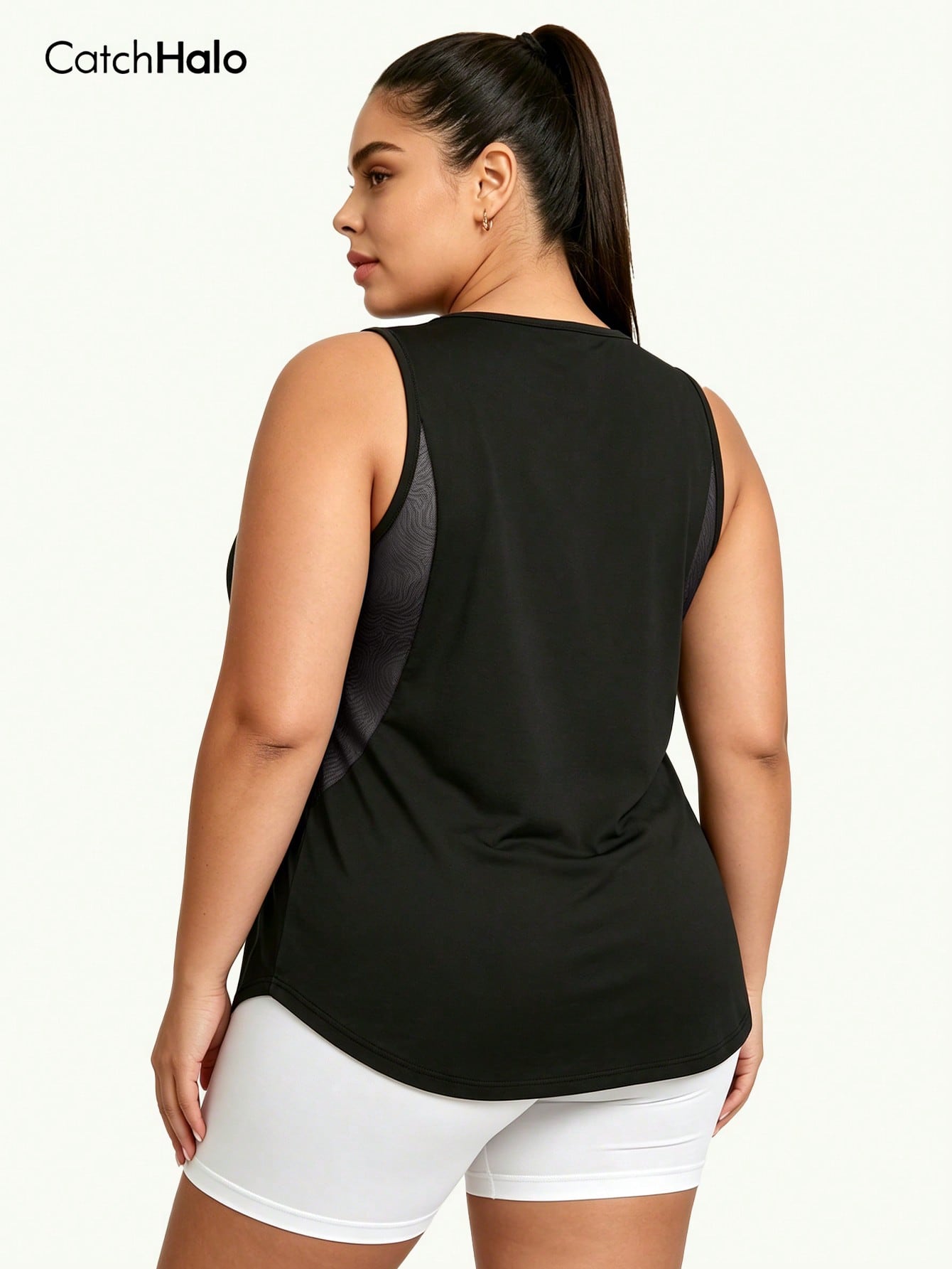 Plus Size Mesh Tank Top Women  - Yoga Fitness Plus ulasan dan harga